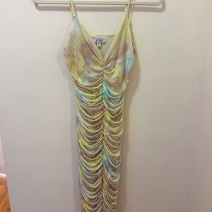 AFRM Swirl Print Ruched Maxi Dress